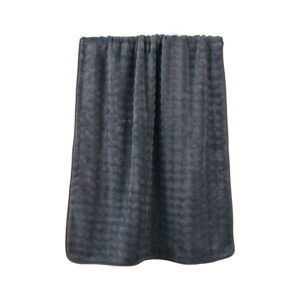 Solid Jacquard Bar Waffle Grid Coral Fleece Bath Towel#1017