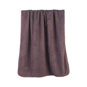 Solid Jacquard Diamond Grid Ribbed Coral Fleece Bath Towel#1056