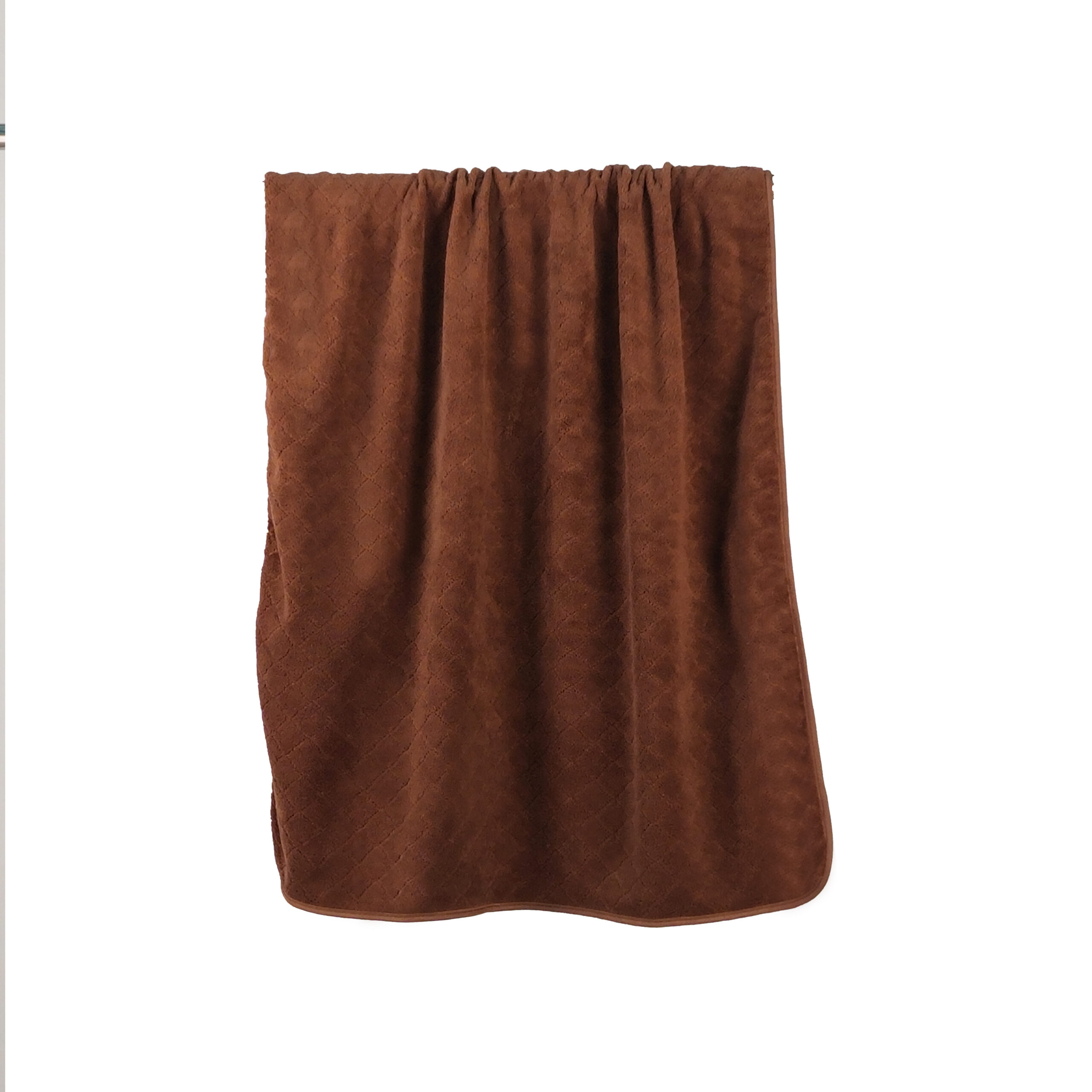Solid Jacquard Diamond Jacquard Grid Coral Fleece Bath Towel#1061