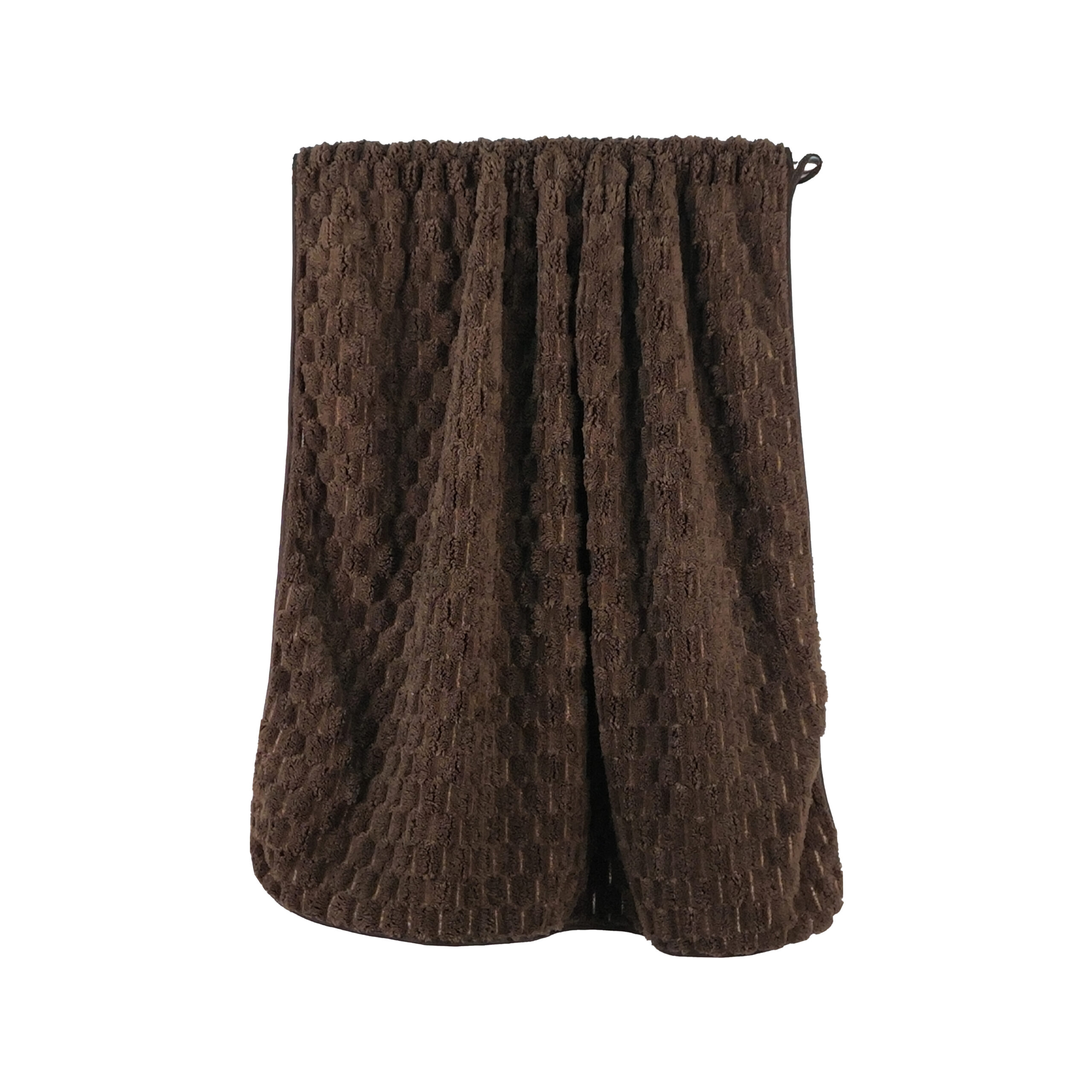 Solid Jacquard Staggered Brick Pattern Coral Fleece Bath Towel#1066