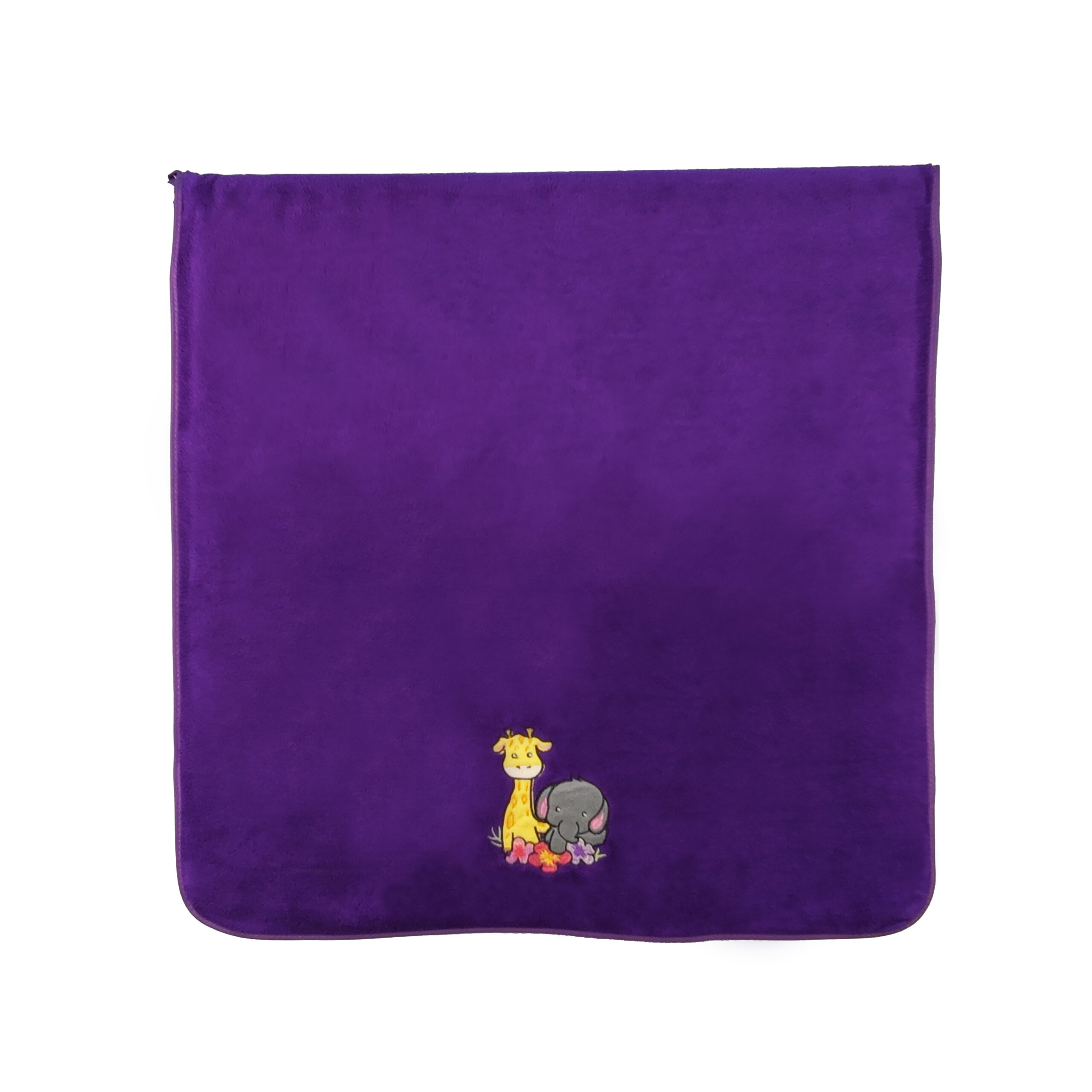 Solid Embroidered Flat Embroidered Cartoon Animals Coral Fleece Bath Towel#2005