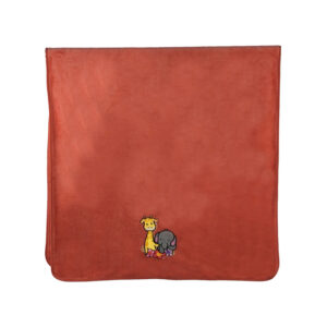 Solid Embroidered Flat Embroidered Cartoon Animals Coral Fleece Bath Towel#2006