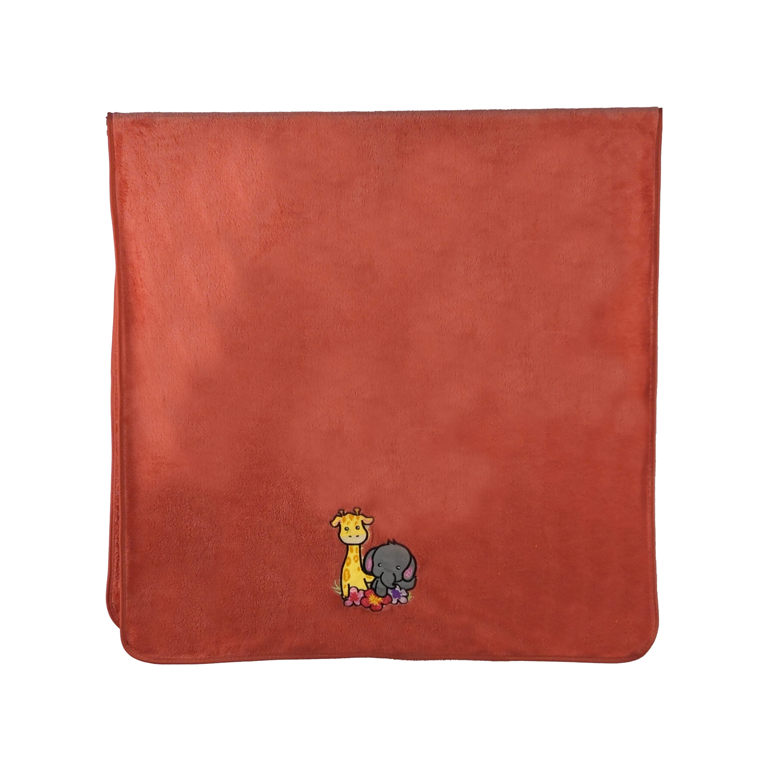 Solid Embroidered Flat Embroidered Cartoon Animals Coral Fleece Bath Towel#2006