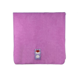 Solid Embroidered Flat Embroidered Cartoon Bear Coral Fleece Bath Towel#2008