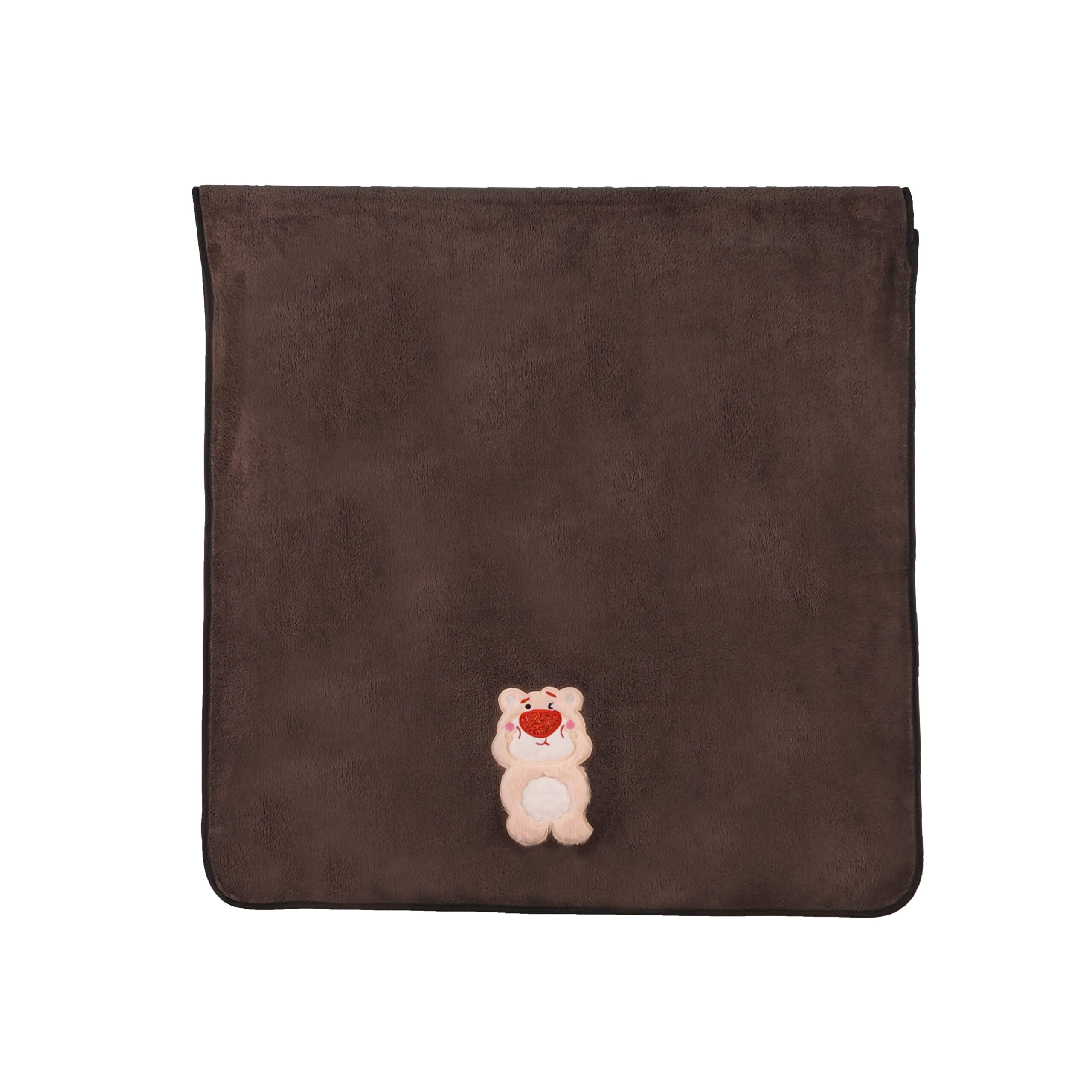 Solid Embroidered Flat Embroidered Cartoon Bear Coral Fleece Bath Towel#2010