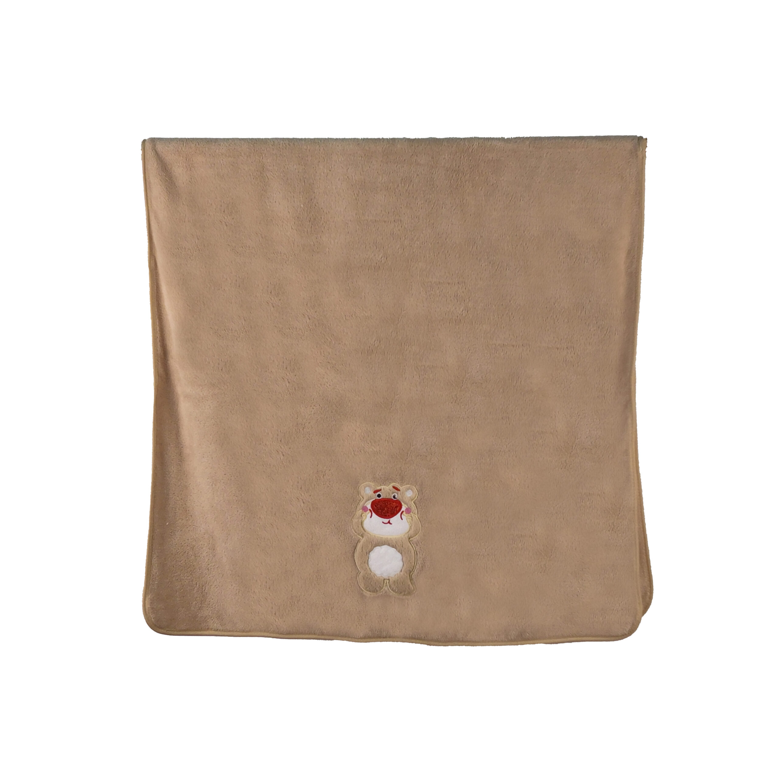 Solid Embroidered Flat Embroidered Cartoon Bear Coral Fleece Bath Towel#2012