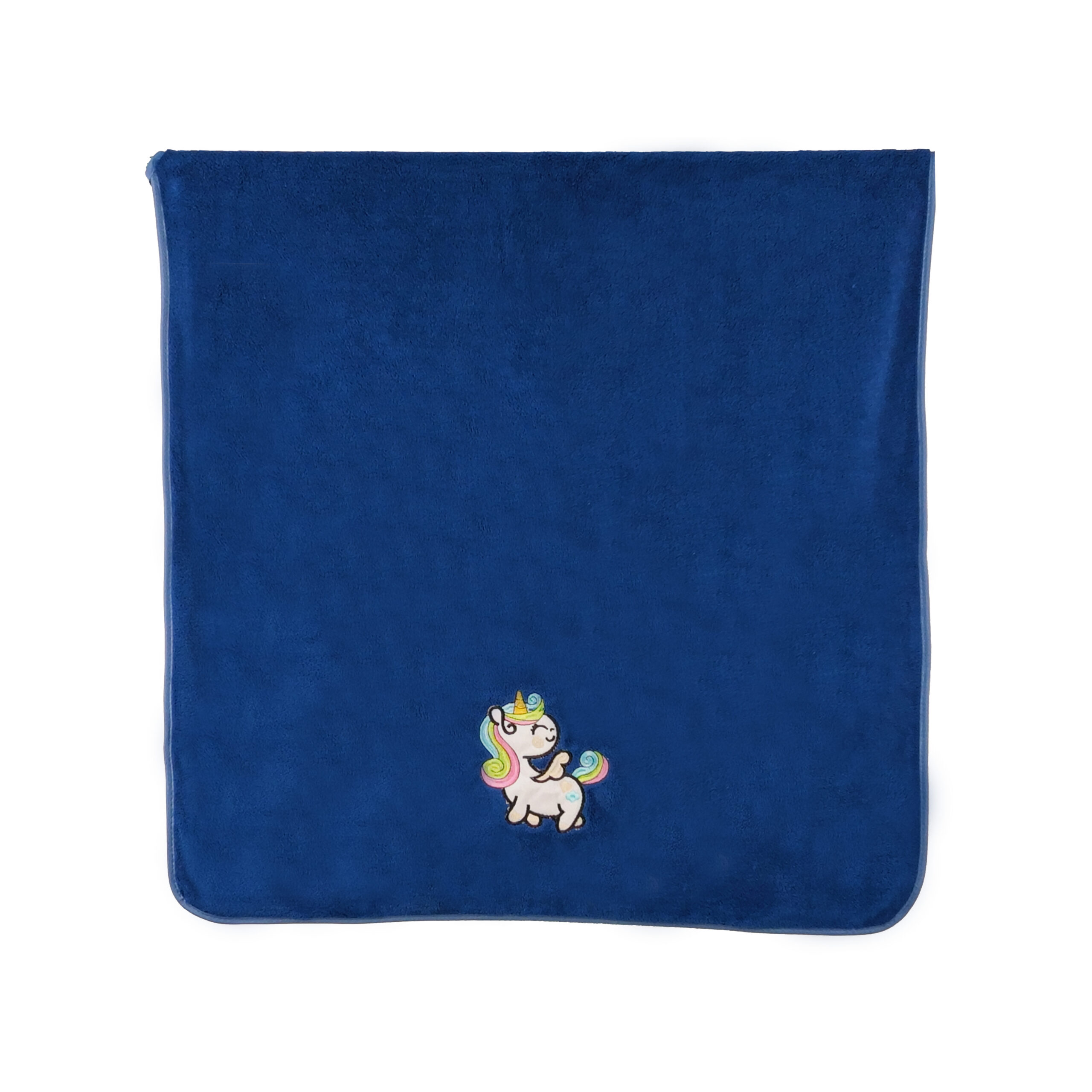 Solid Embroidered Flat Embroidered Cartoon Unicorn Coral Fleece Bath Towel#2014