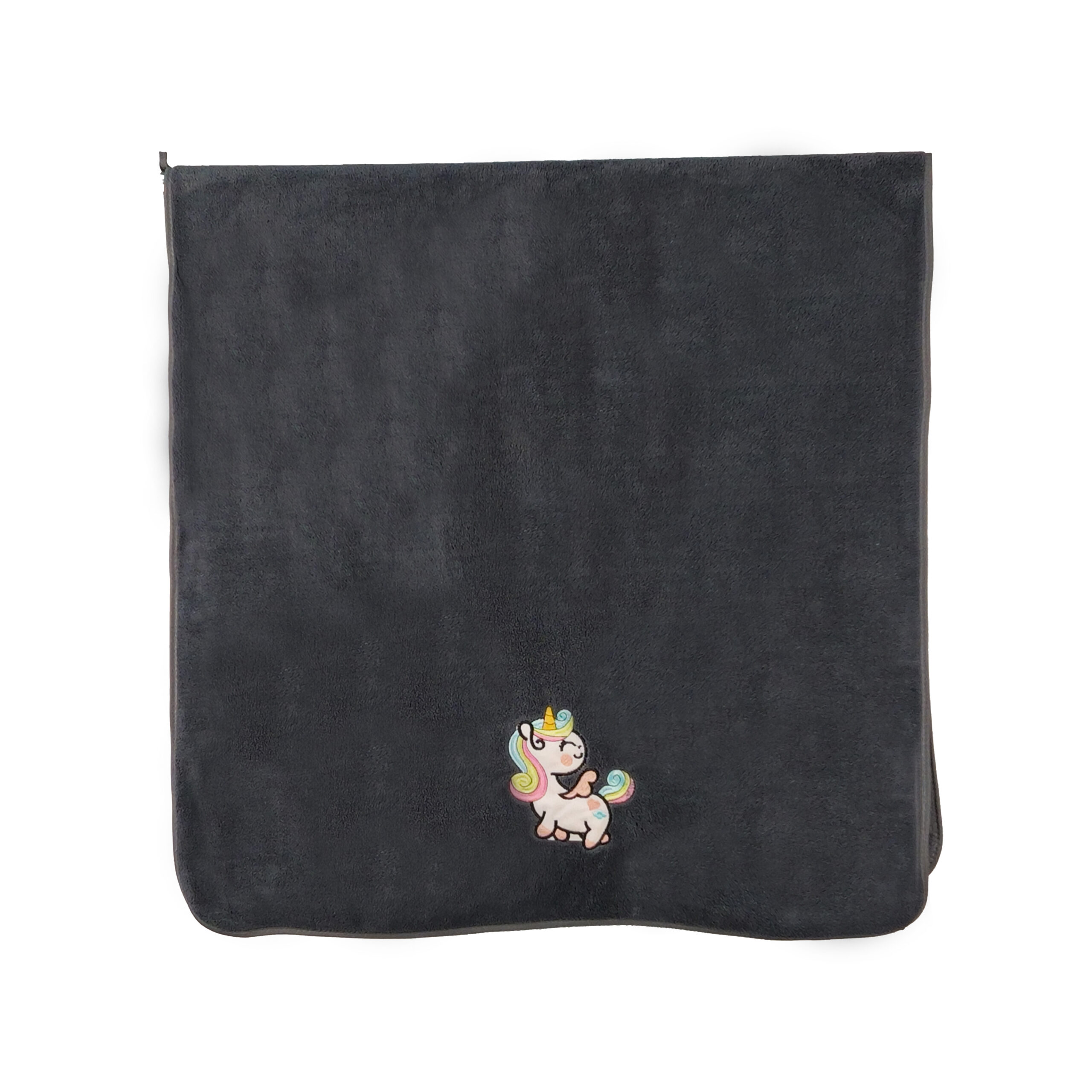 Solid Embroidered Flat Embroidered Cartoon Unicorn Coral Fleece Bath Towel#2015