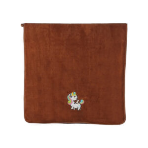 Solid Embroidered Flat Embroidered Cartoon Unicorn Coral Fleece Bath Towel#2016