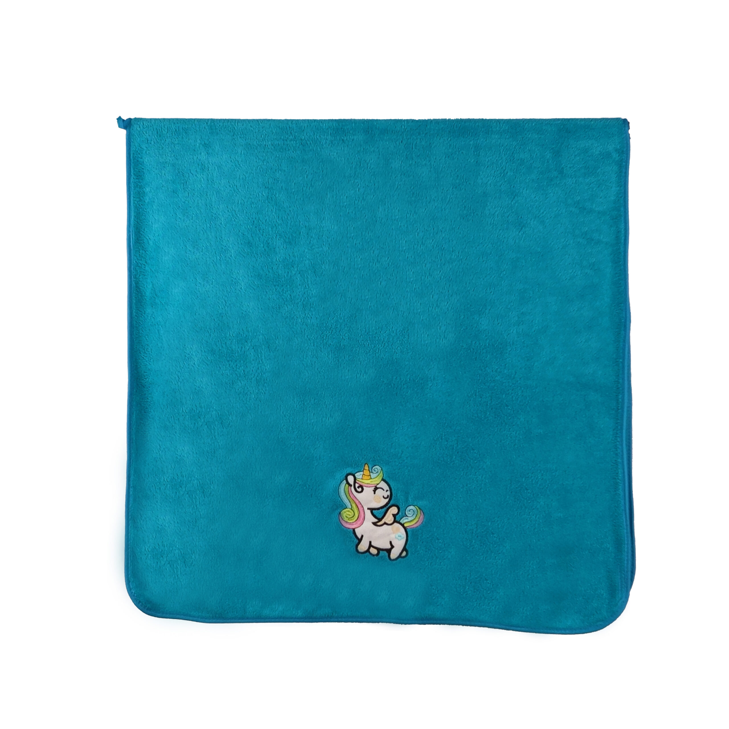 Solid Embroidered Flat Embroidered Cartoon Unicorn Coral Fleece Bath Towel#2017