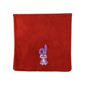 Solid Embroidered Flat Embroidered Cartoon Bunny Coral Fleece Bath Towel#2019
