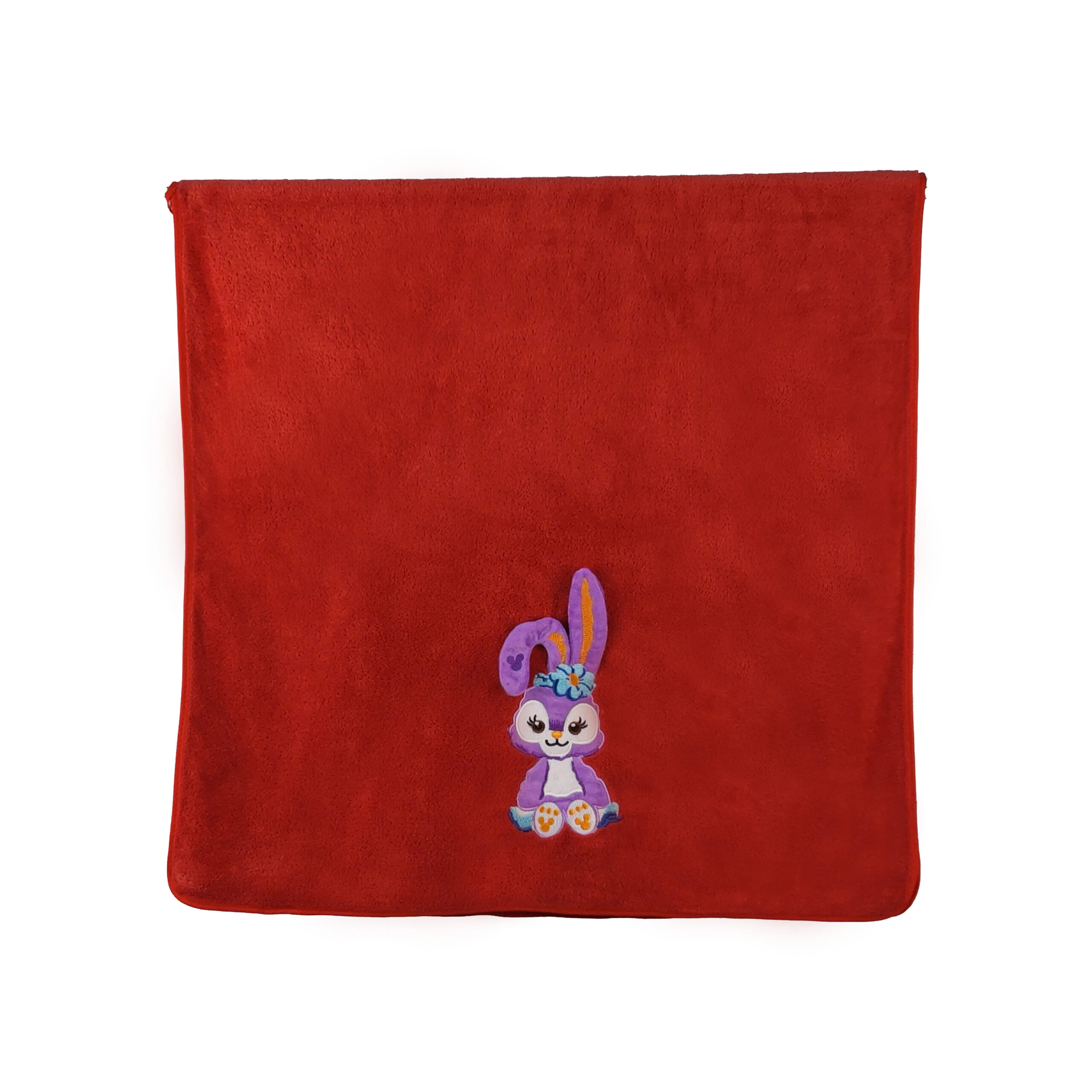 Solid Embroidered Flat Embroidered Cartoon Bunny Coral Fleece Bath Towel#2019