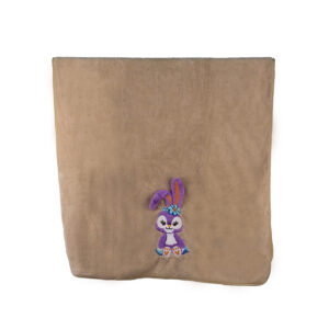 Solid Embroidered Flat Embroidered Cartoon Bunny Coral Fleece Bath Towel#2020