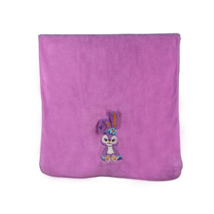 Solid Embroidered Flat Embroidered Cartoon Bunny Coral Fleece Bath Towel#2021