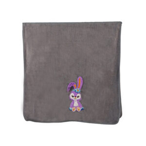 Solid Embroidered Flat Embroidered Cartoon Bunny Coral Fleece Bath Towel#2022