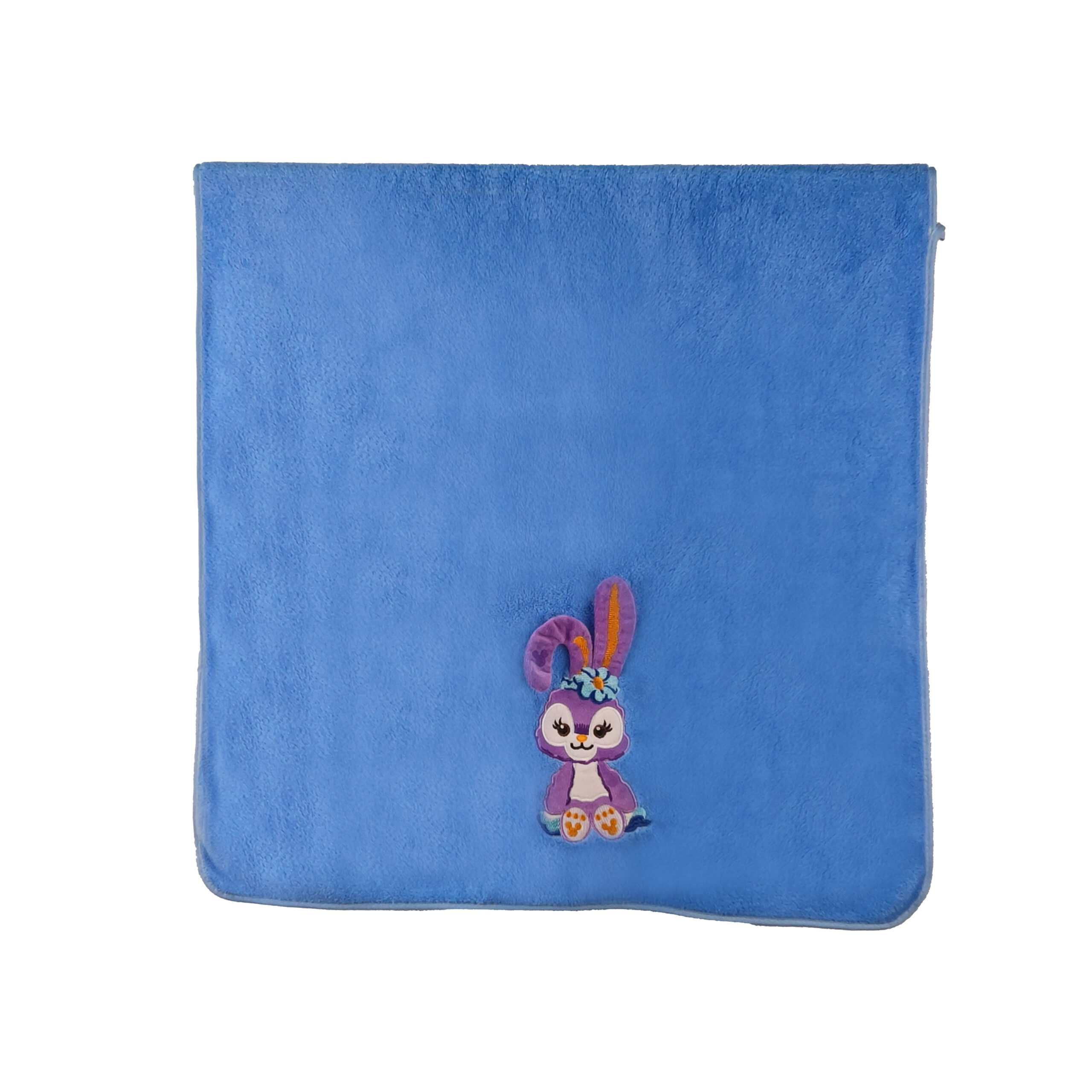 Solid Embroidered Flat Embroidered Cartoon Bunny Coral Fleece Bath Towel#2023