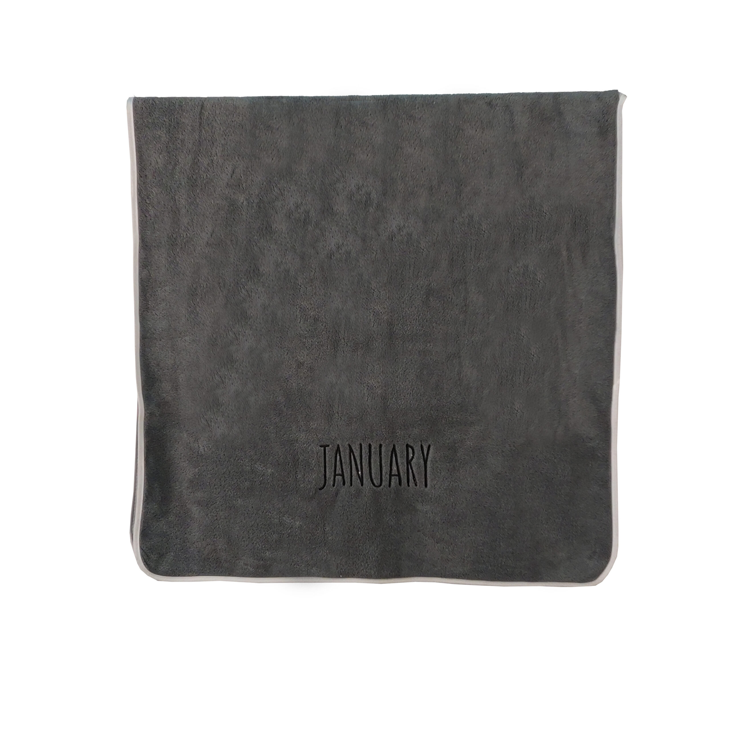 Solid Embroidered Flat Embroidered Month Letter Coral Fleece Towel#2026