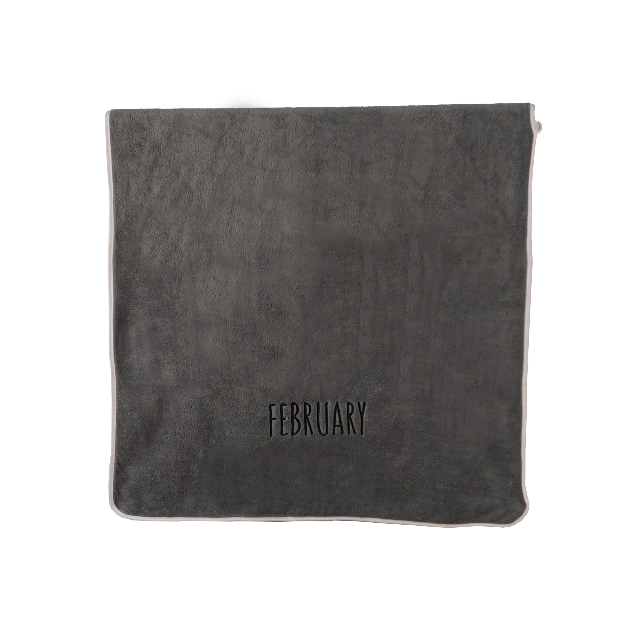 Solid Embroidered Flat Embroidered Month Letter Coral Fleece Towel#2027