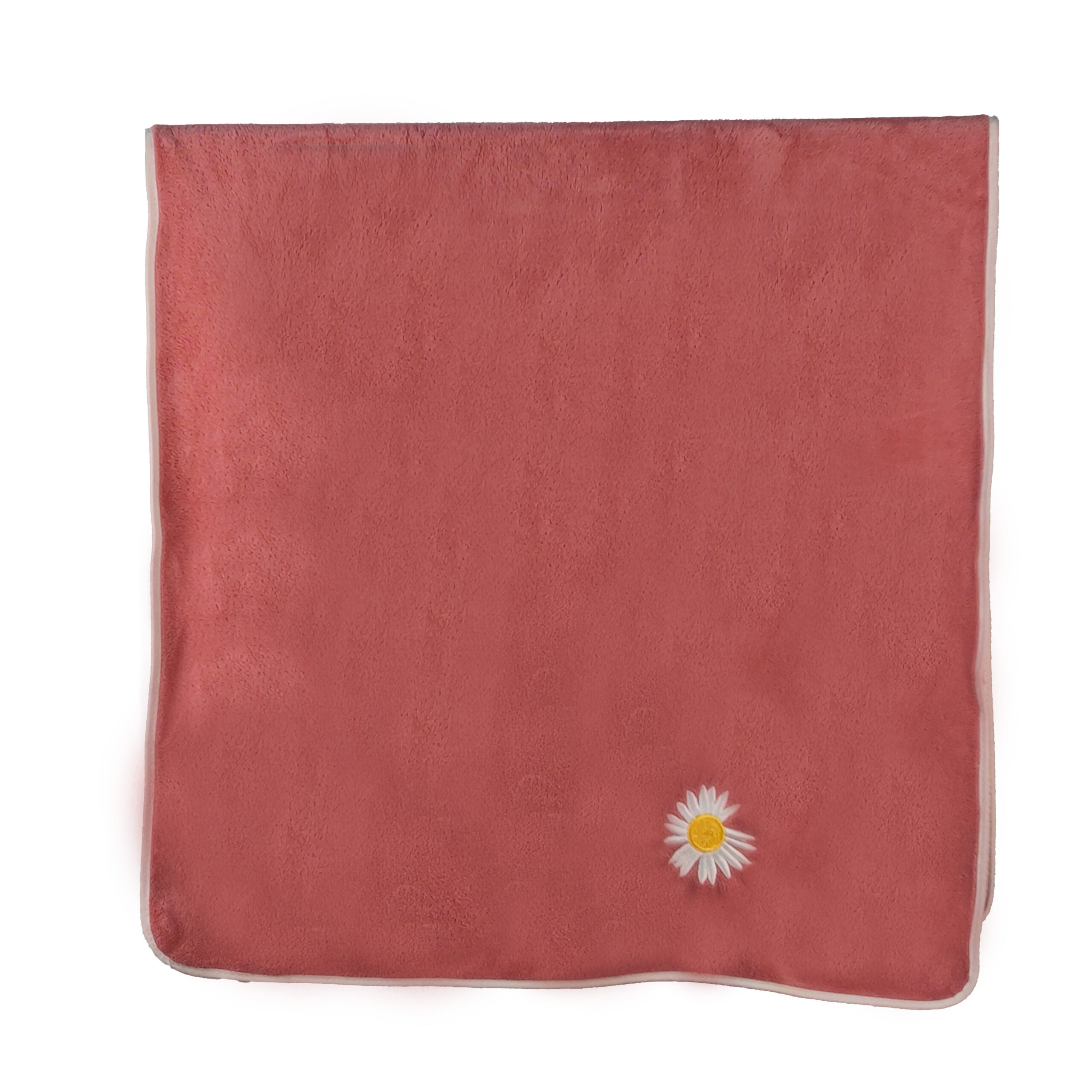 Solid Embroidered Flat Embroidered Fresh Daisy Coral Fleece Bath Towel#2033