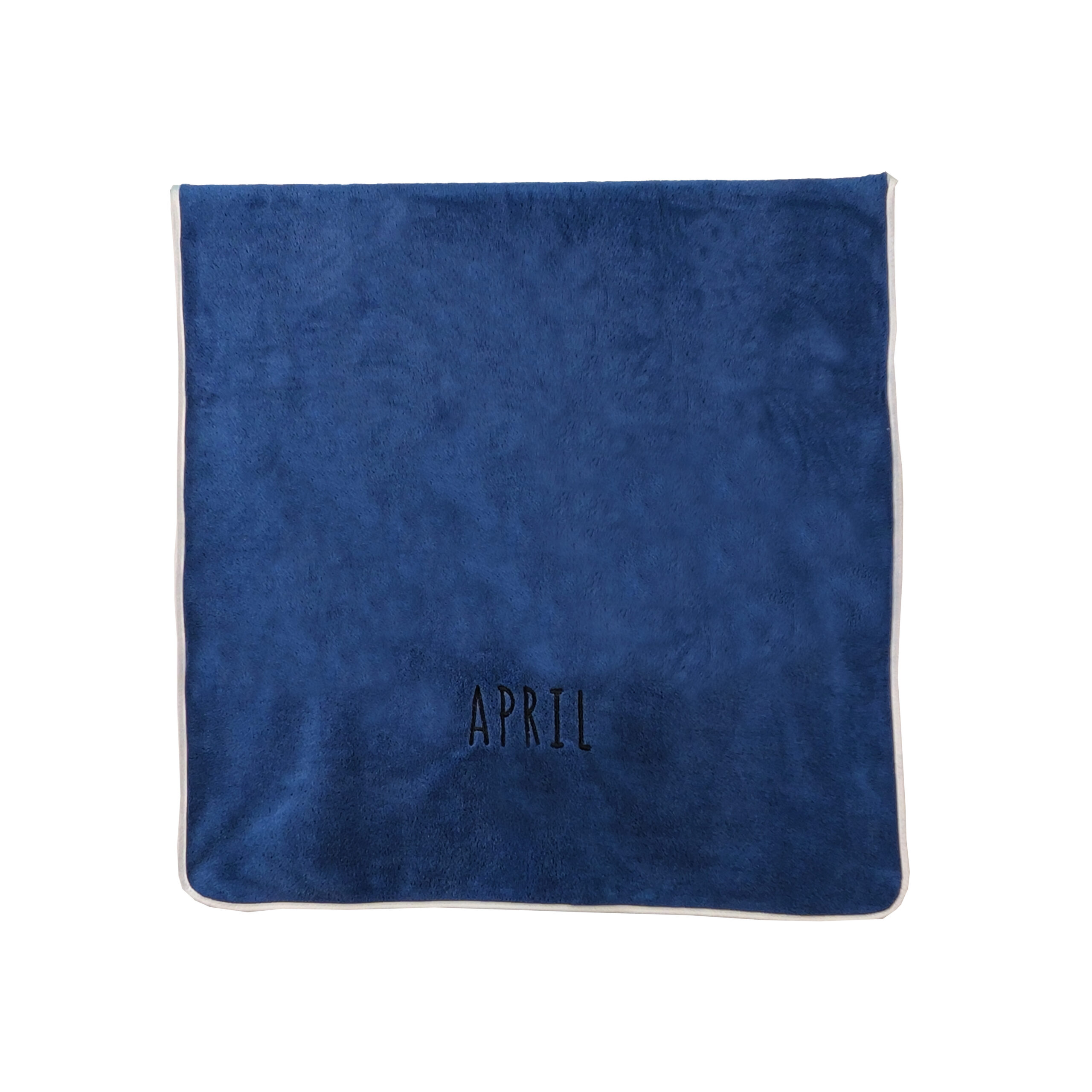 Solid Embroidered Flat Embroidered Month Letter Coral Fleece Towel#2040