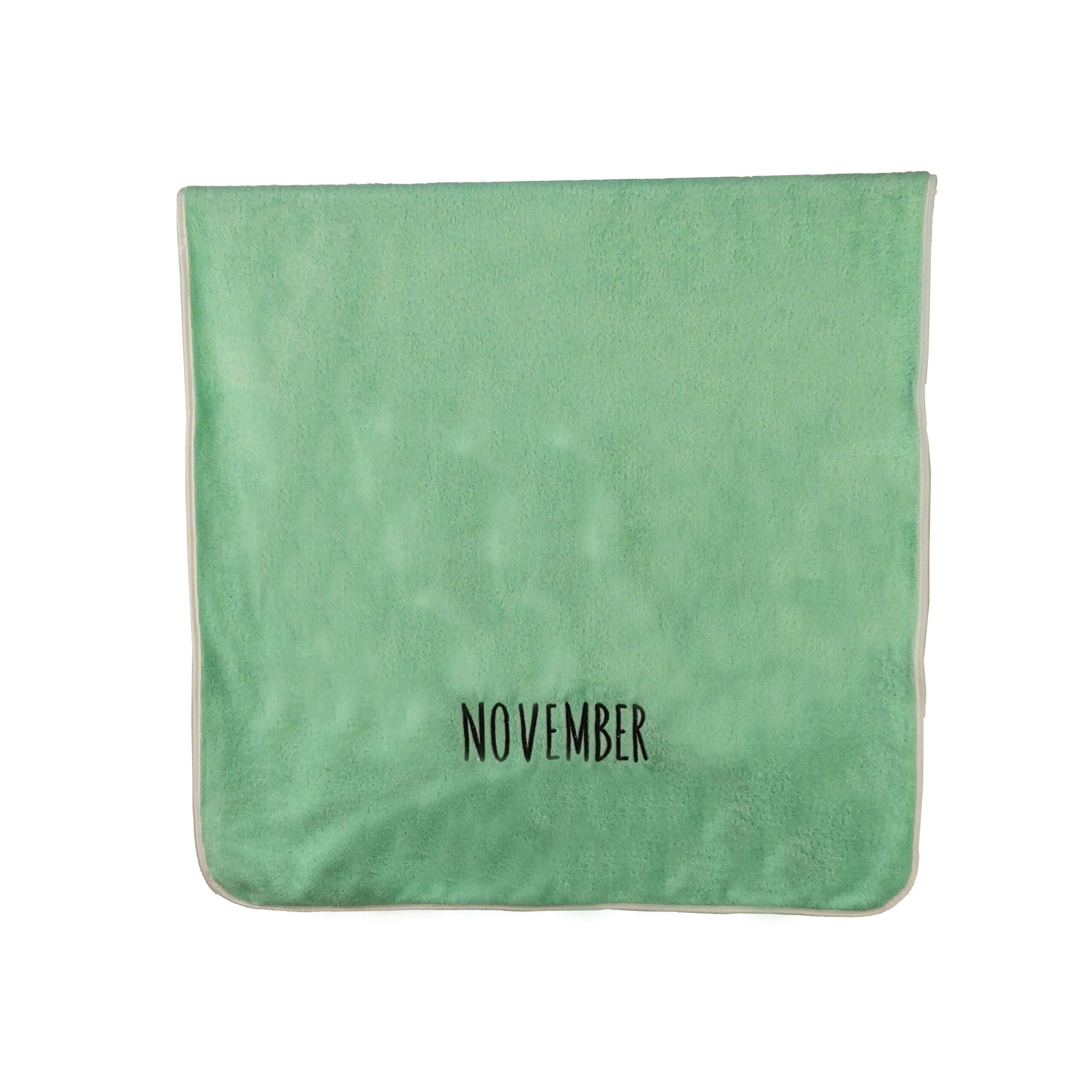 Solid Embroidered Flat Embroidered Month Letter Coral Fleece Towel#2041