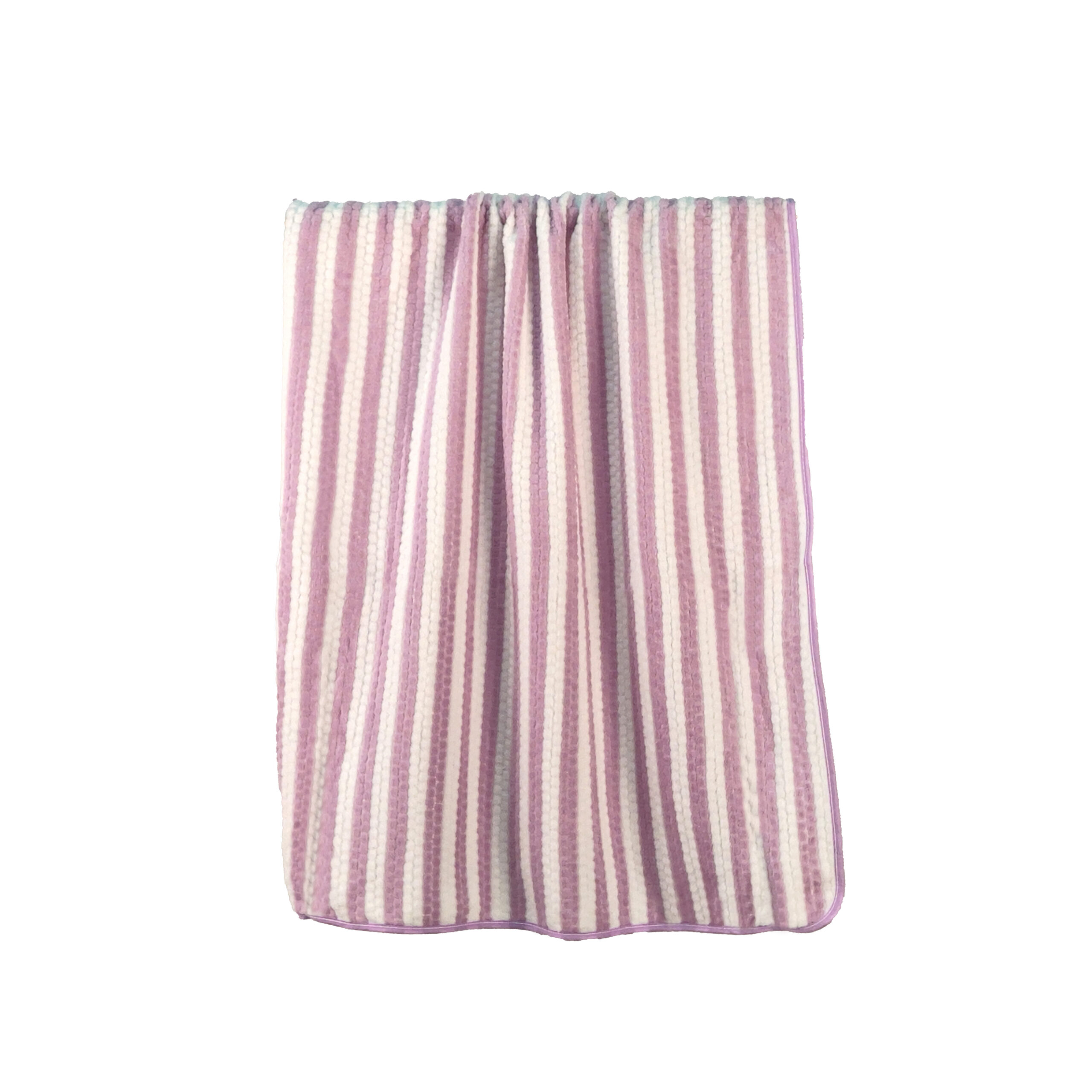 Yarn-dyed Striped Two-Tone Corn-Grid Stripes Coral Fleece Bath Towel#3020