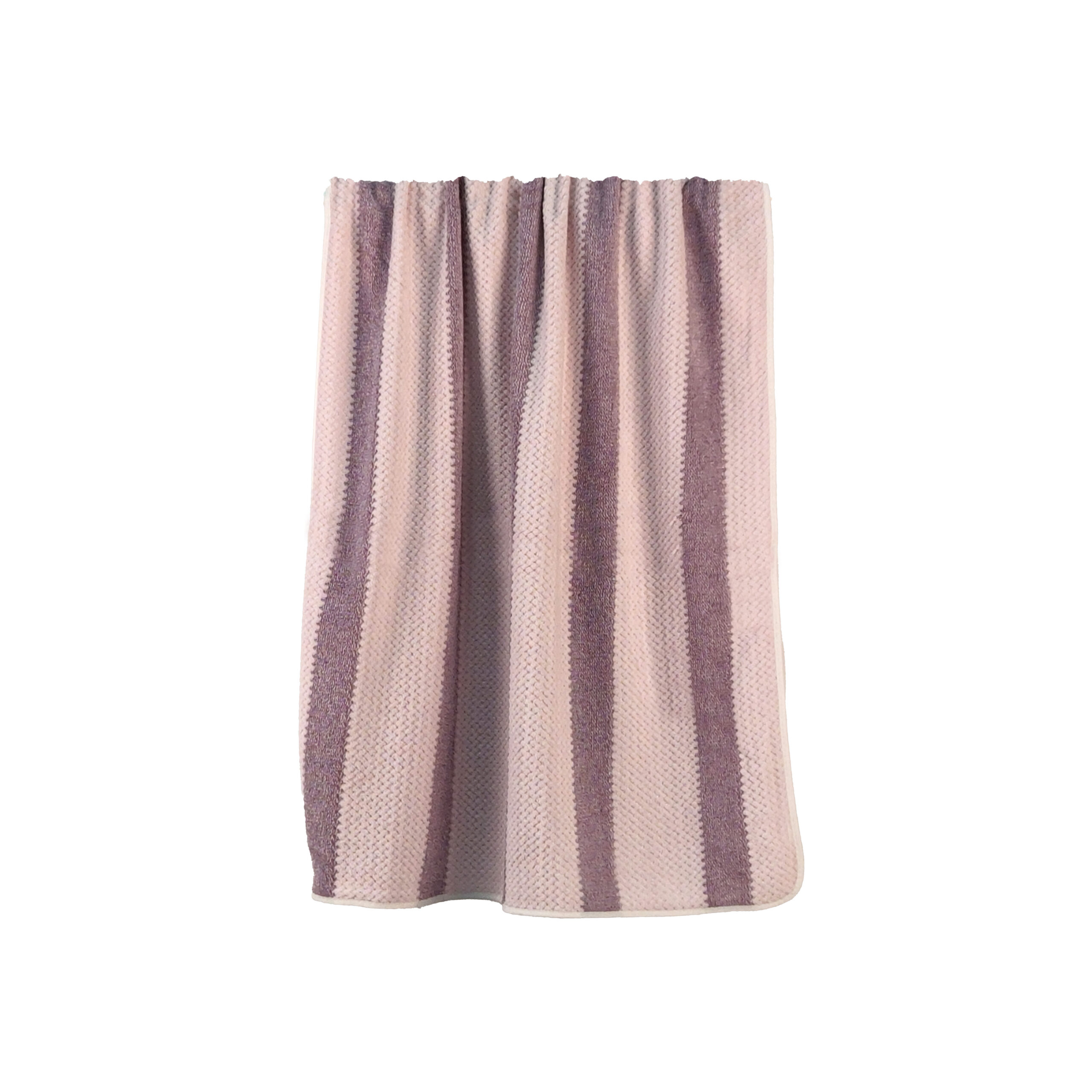 Yarn-dyed Striped Two-Tone Honeycomb Stripes Coral Fleece Bath Towel#3032