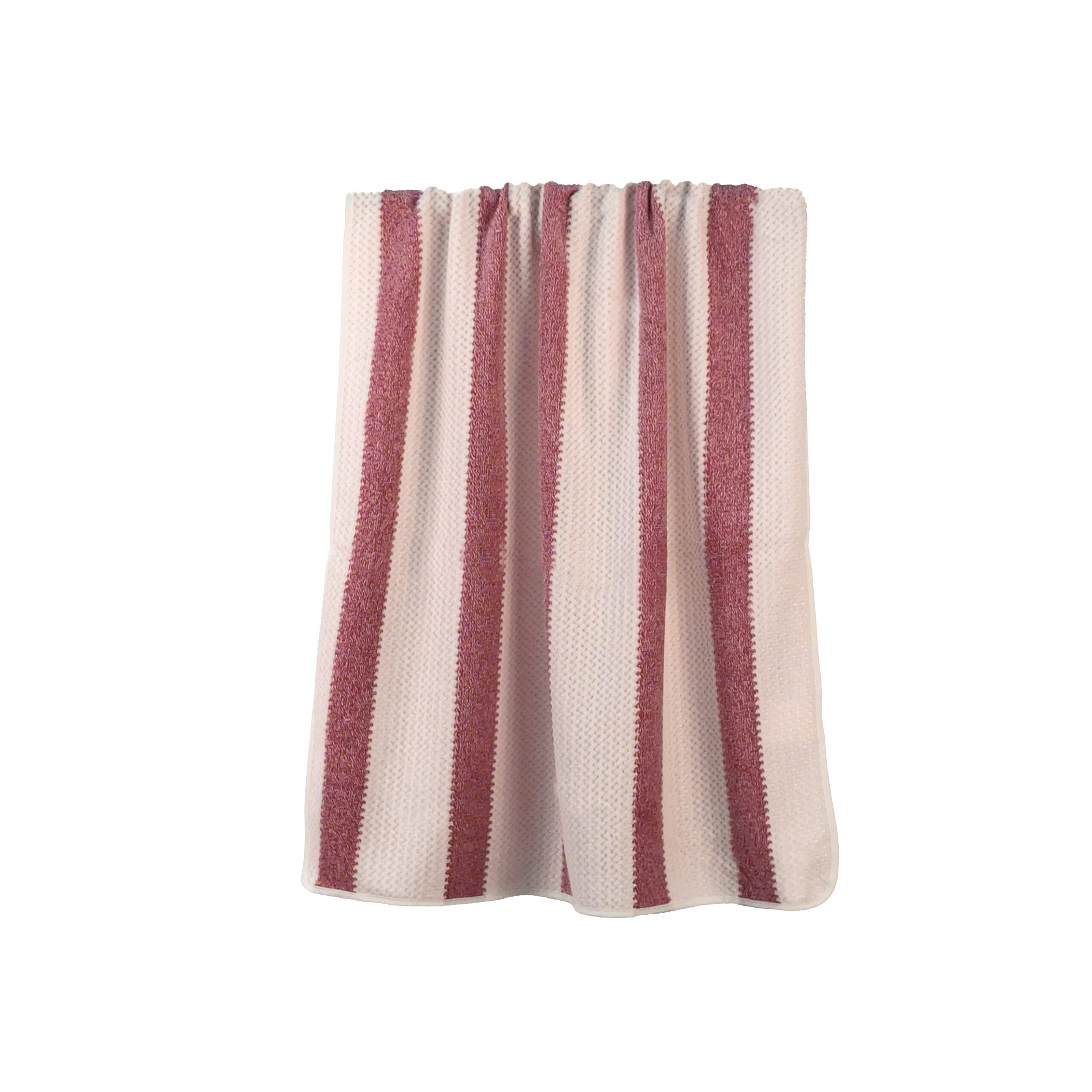 Yarn-dyed Striped Two-Tone Honeycomb Stripes Coral Fleece Bath Towel#3035