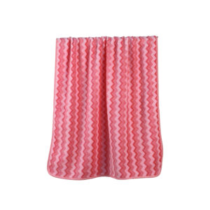 Yarn-dyed Striped Wavy Zigzag Stripes Coral Fleece Bath Towel#3047