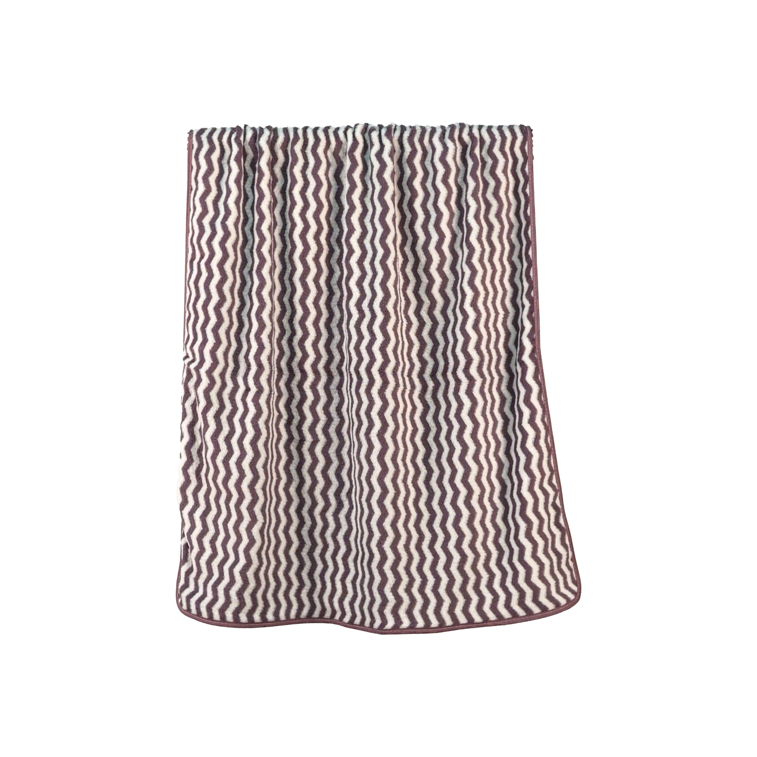 Yarn-dyed Striped Wavy Zigzag Stripes Coral Fleece Bath Towel#3050