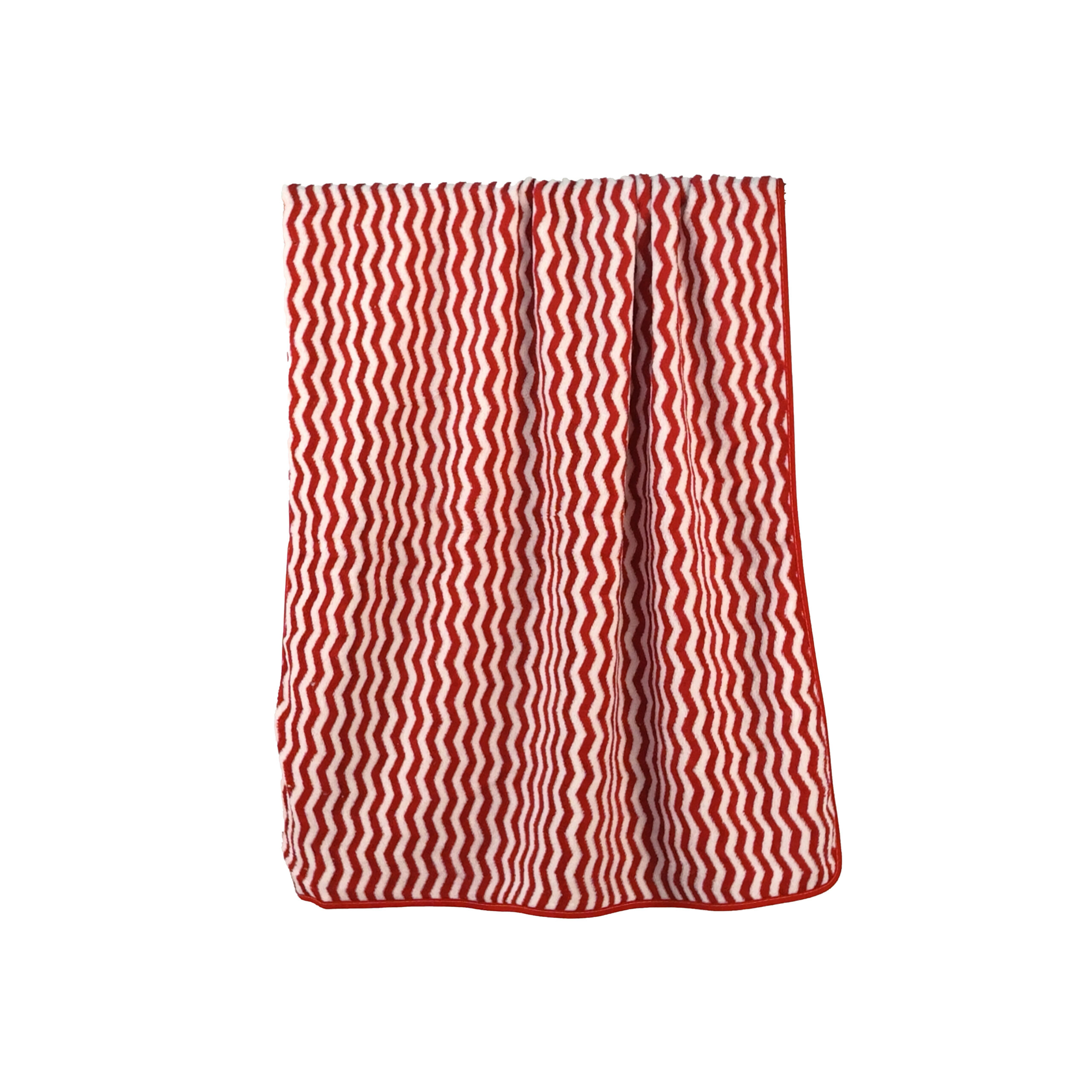 Yarn-dyed Striped Wavy Zigzag Stripes Coral Fleece Bath Towel#3052