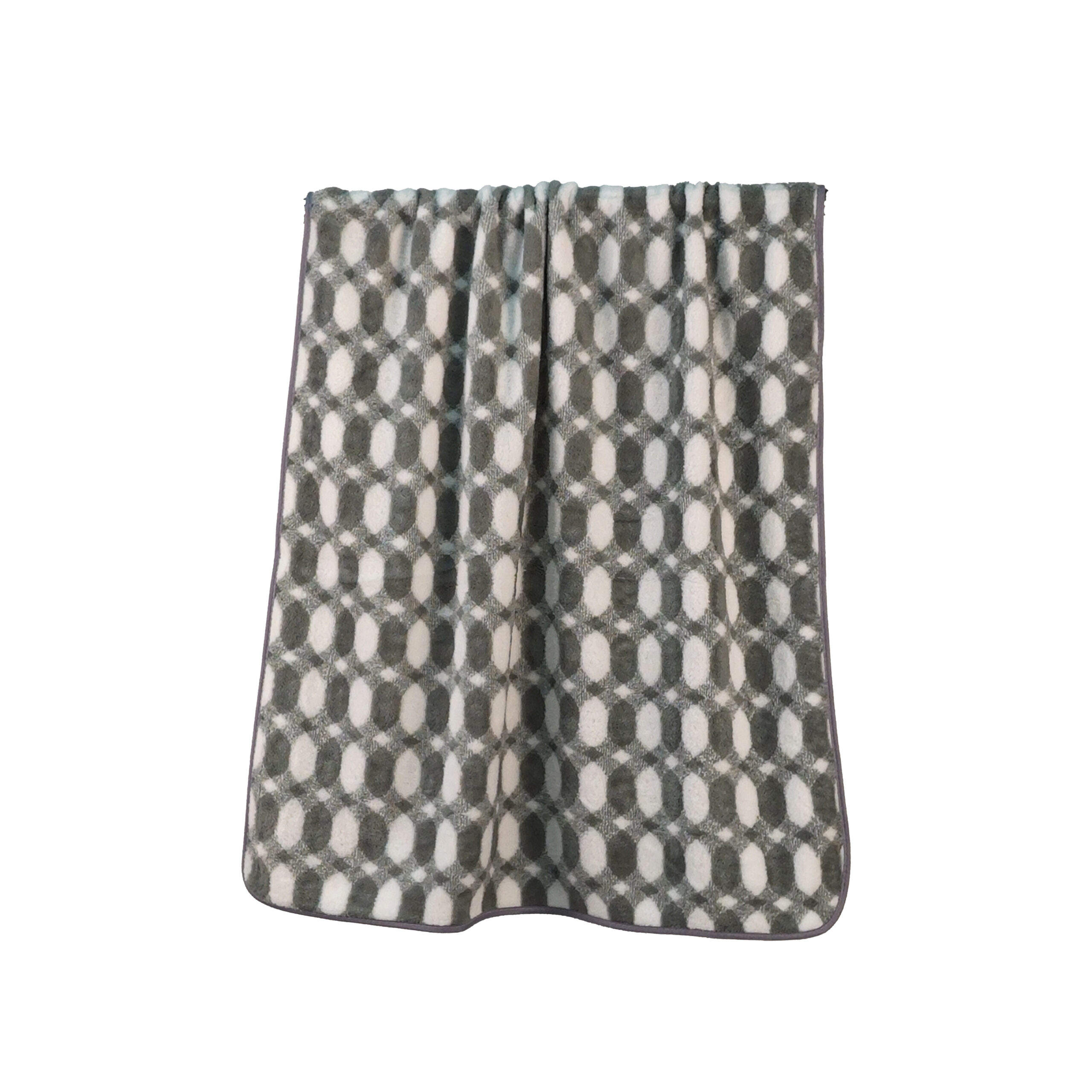Yarn-dyed Geometric Interlocking Diamond Coral Fleece Bath Towel#4004