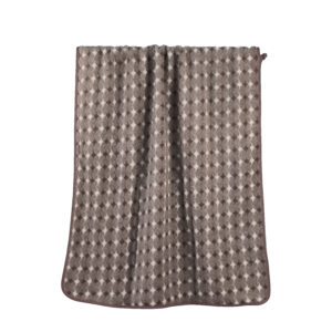Yarn-dyed Geometric Wavy Diamond Grid Coral Fleece Bath Towel#4008