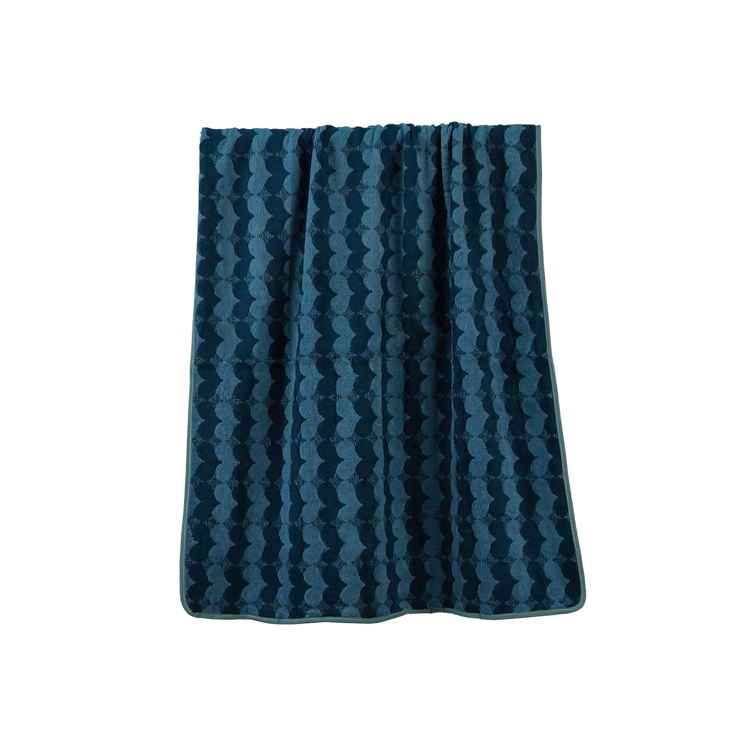 Yarn-dyed Geometric Heart Wavy Coral Fleece Bath Towel#4015