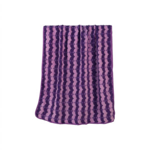 Yarn-dyed Geometric Heart Wavy Coral Fleece Bath Towel#4016