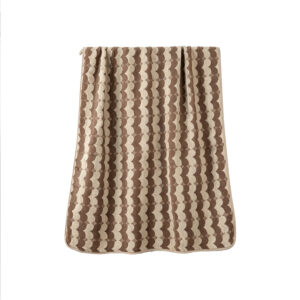 Yarn-dyed Geometric Heart Wavy Coral Fleece Bath Towel#4017