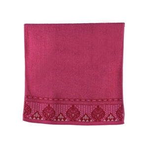 Vintage Geometric Jacquard Scrolled Border Solid Cotton Bath Towel#5003