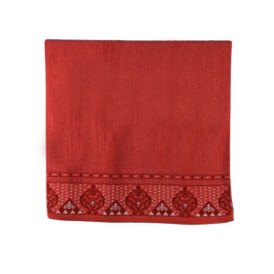 Vintage Geometric Jacquard Scrolled Border Solid Cotton Bath Towel#5004