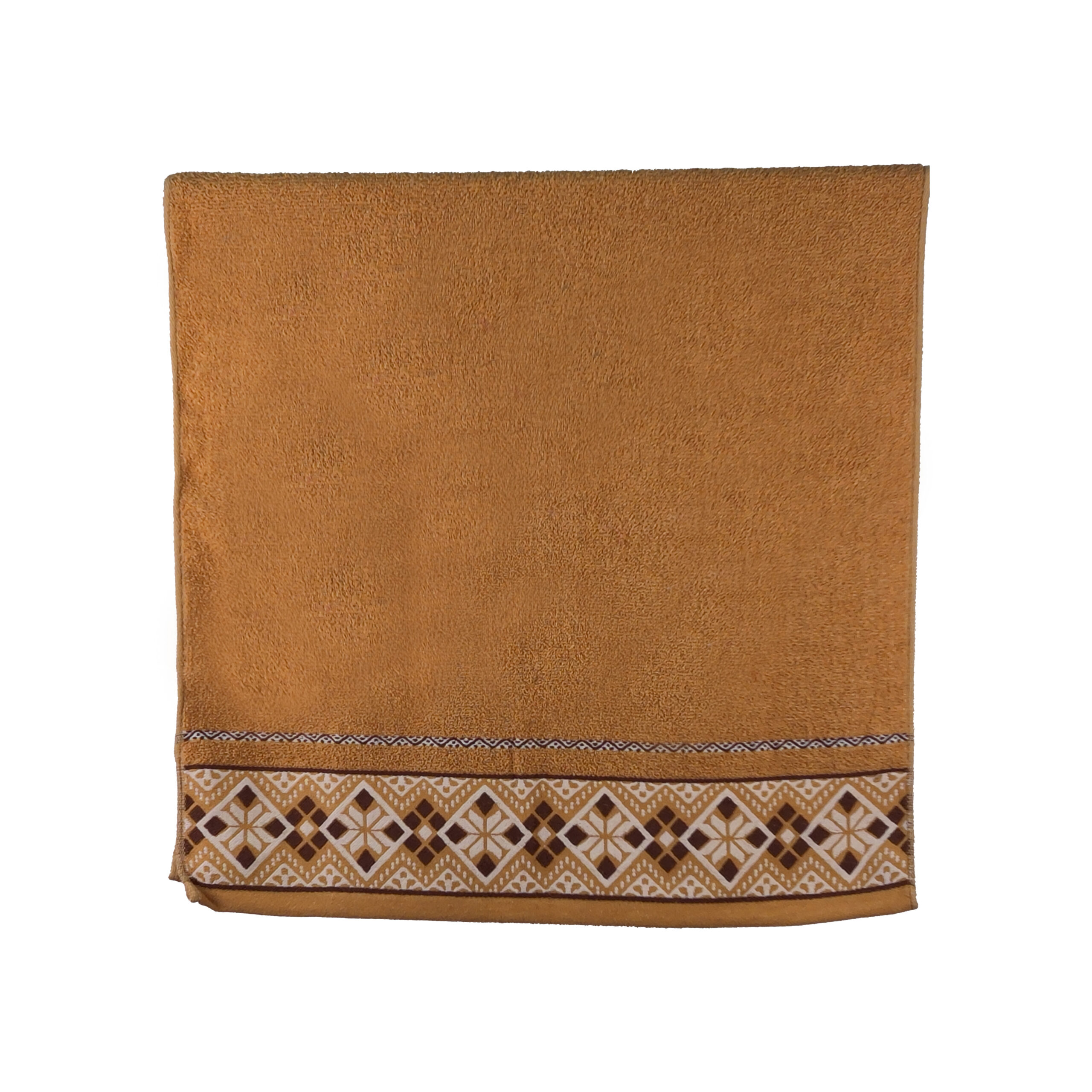Vintage Geometric Jacquard Border Solid Cotton Bath Towel#5007