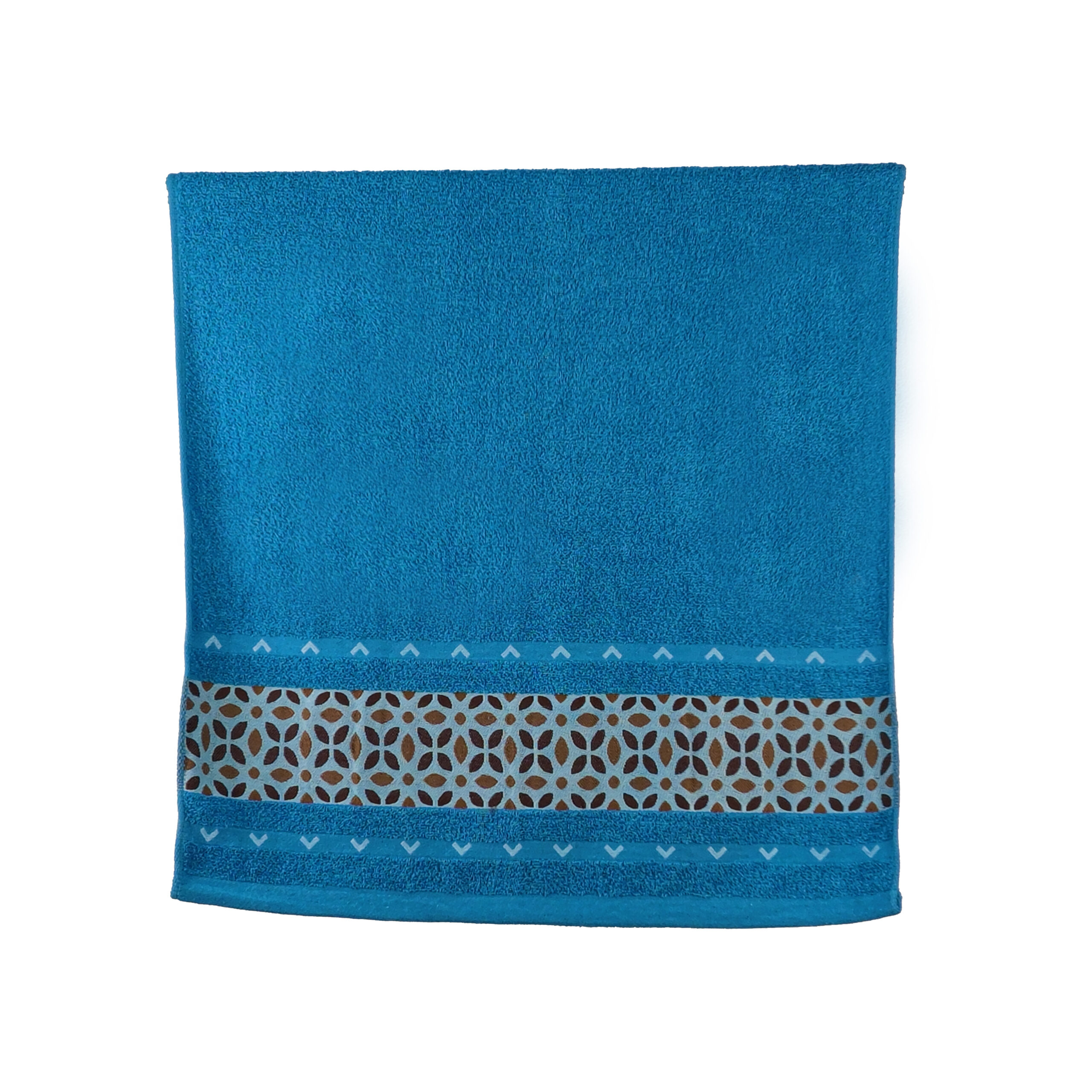 Vintage Geometric Jacquard Border Solid Cotton Bath Towel#5009