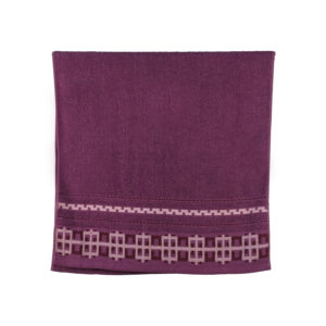 Vintage Geometric Jacquard Border Solid Cotton Bath Towel#5010