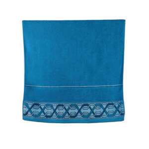 Vintage Geometric Jacquard Border Solid Cotton Bath Towel#5013