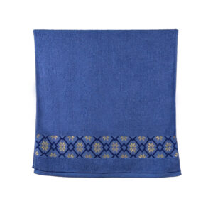 Vintage Geometric Jacquard Border Solid Cotton Bath Towel#5015