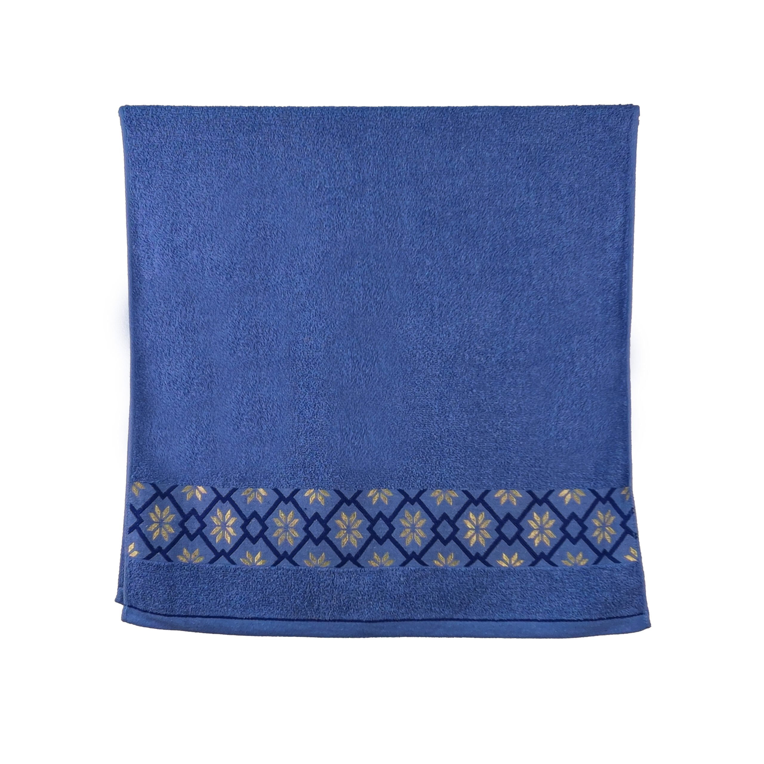 Vintage Geometric Jacquard Border Solid Cotton Bath Towel#5015
