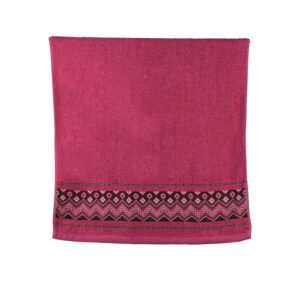 Vintage Geometric Jacquard Border Solid Cotton Bath Towel#5016