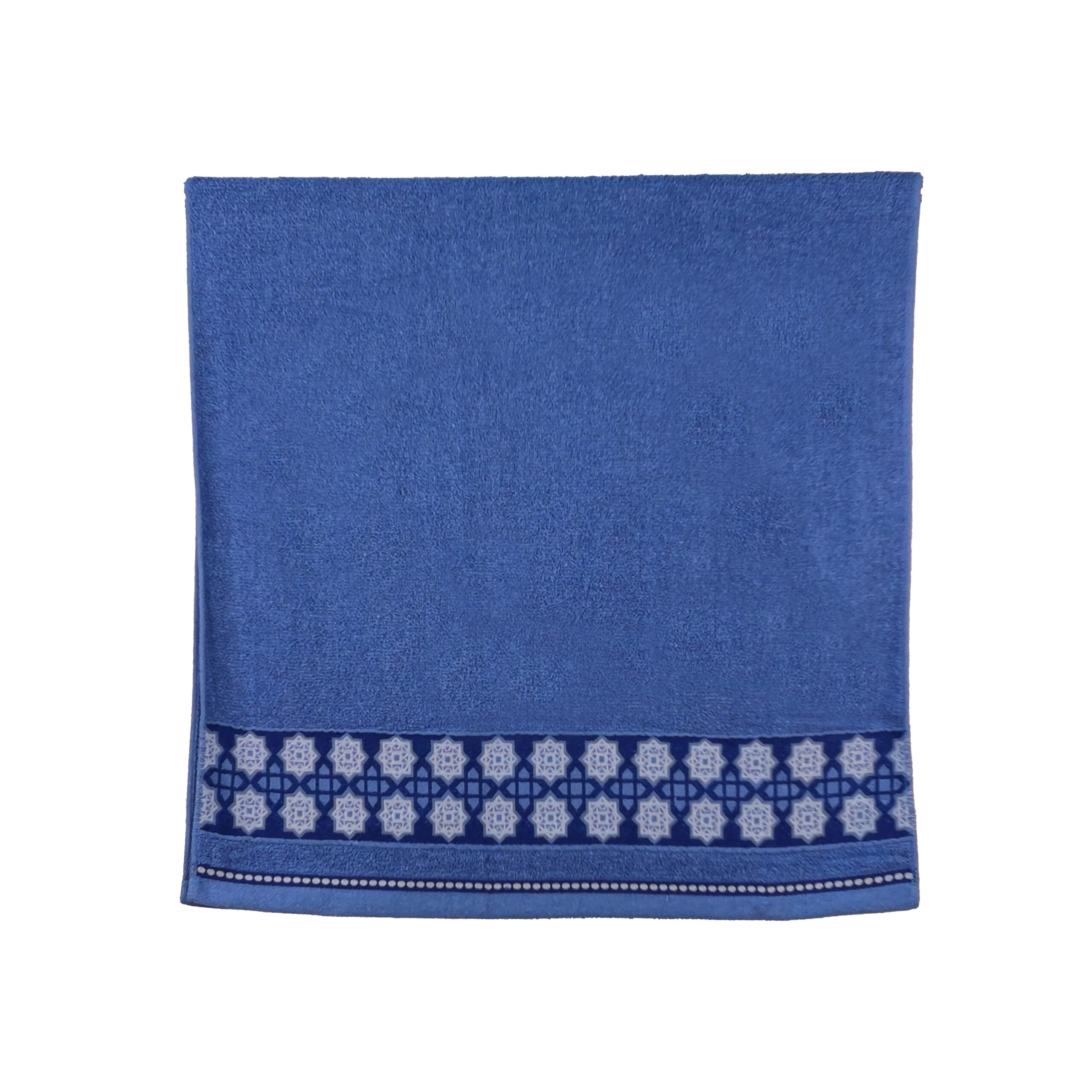 Vintage Geometric Jacquard Border Solid Cotton Bath Towel#5029