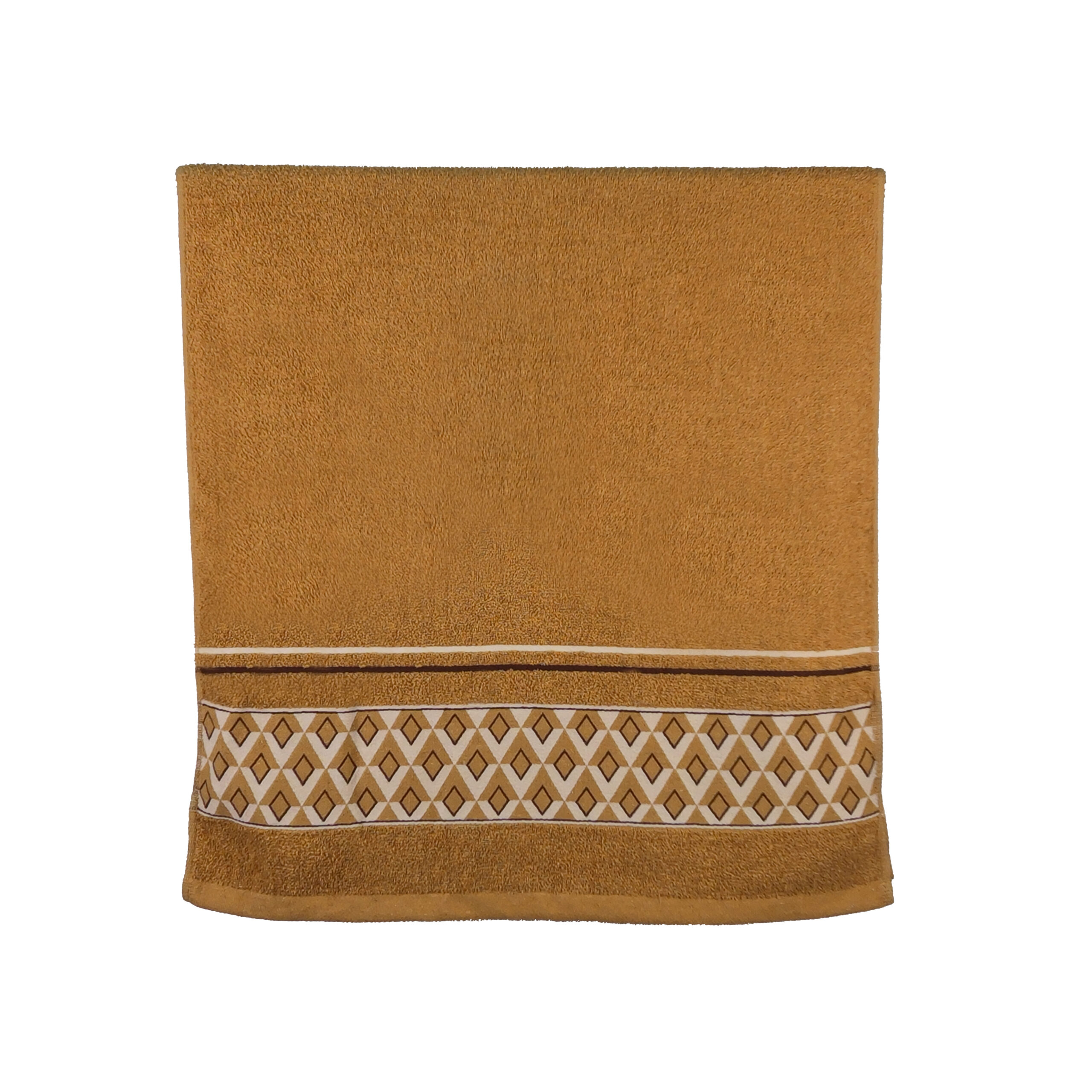 Vintage Geometric Jacquard Border Solid Cotton Bath Towel#5032