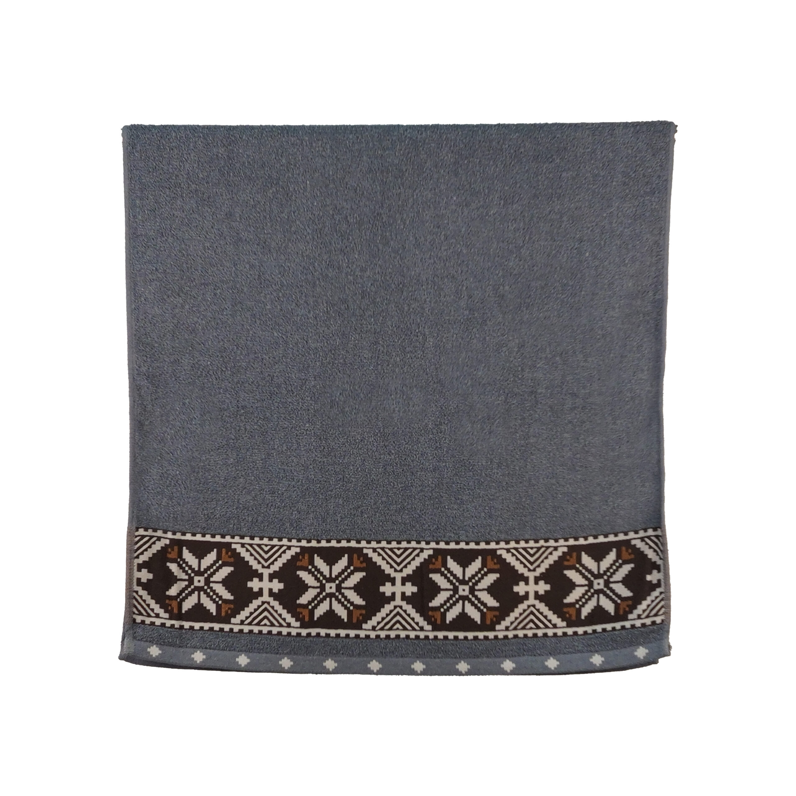 Vintage Geometric Jacquard Border Solid Cotton Bath Towel#5033