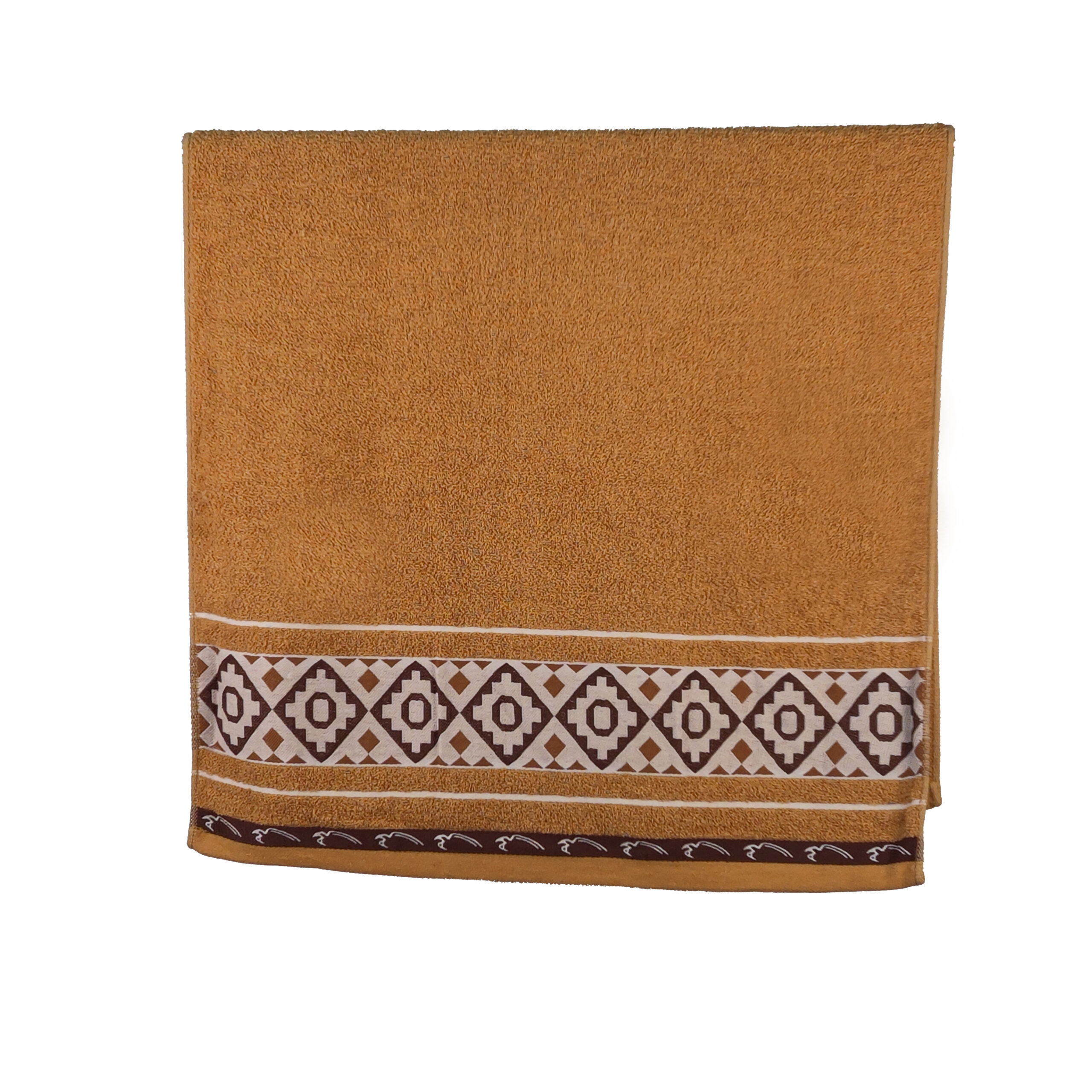 Vintage Geometric Jacquard Border Solid Cotton Bath Towel#5034