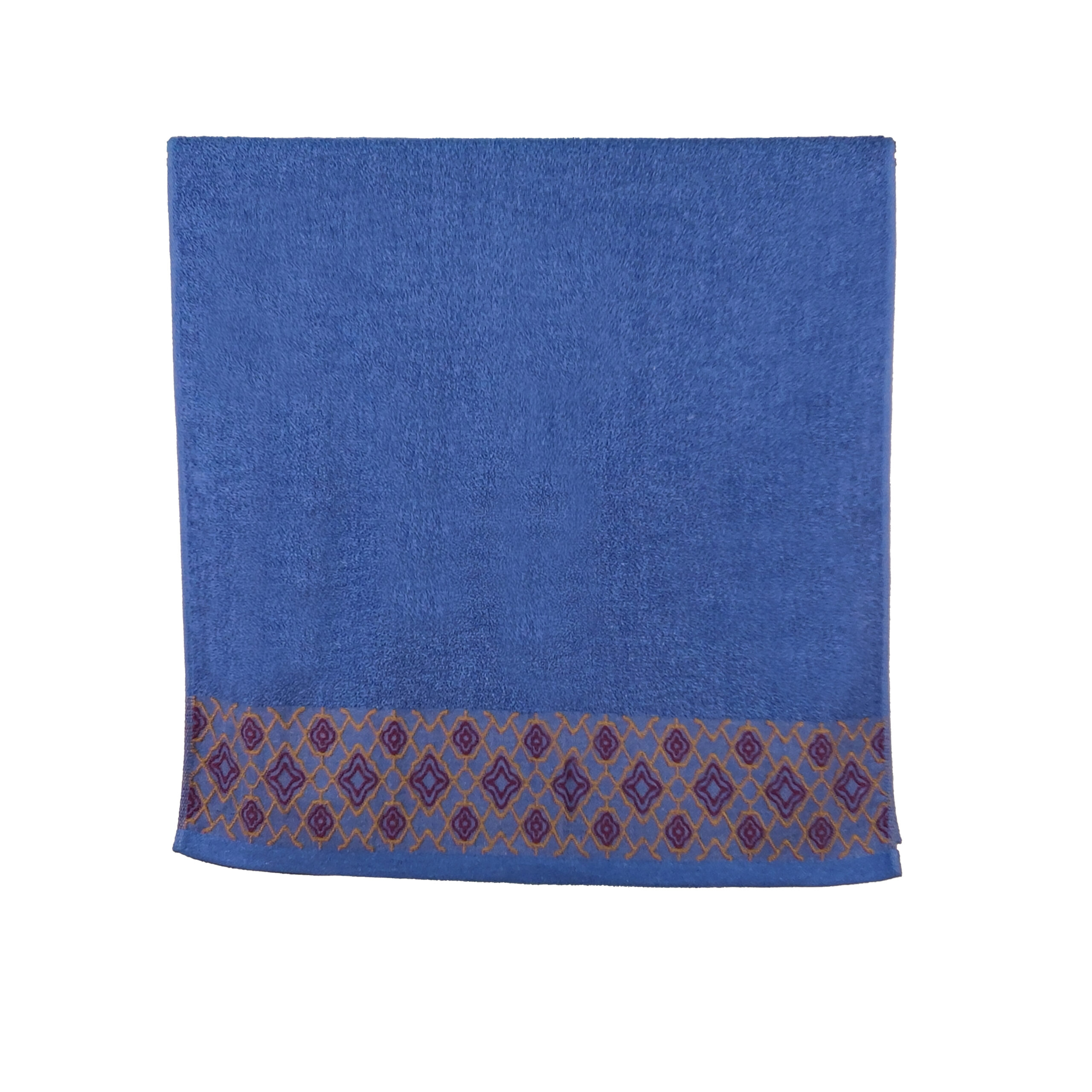 Vintage Geometric Jacquard Border Solid Cotton Bath Towel#5036